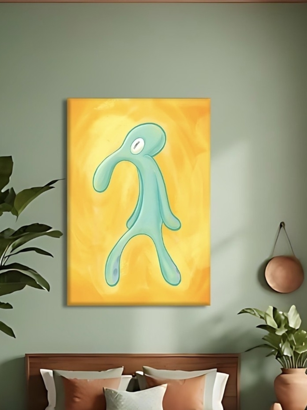 Vertical Sqwidward Tentacles Wall Decor Canvas 11.5in x 15.5in